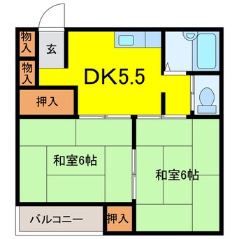 間取図 総武本線/四街道駅 徒歩17分 2階 築31年