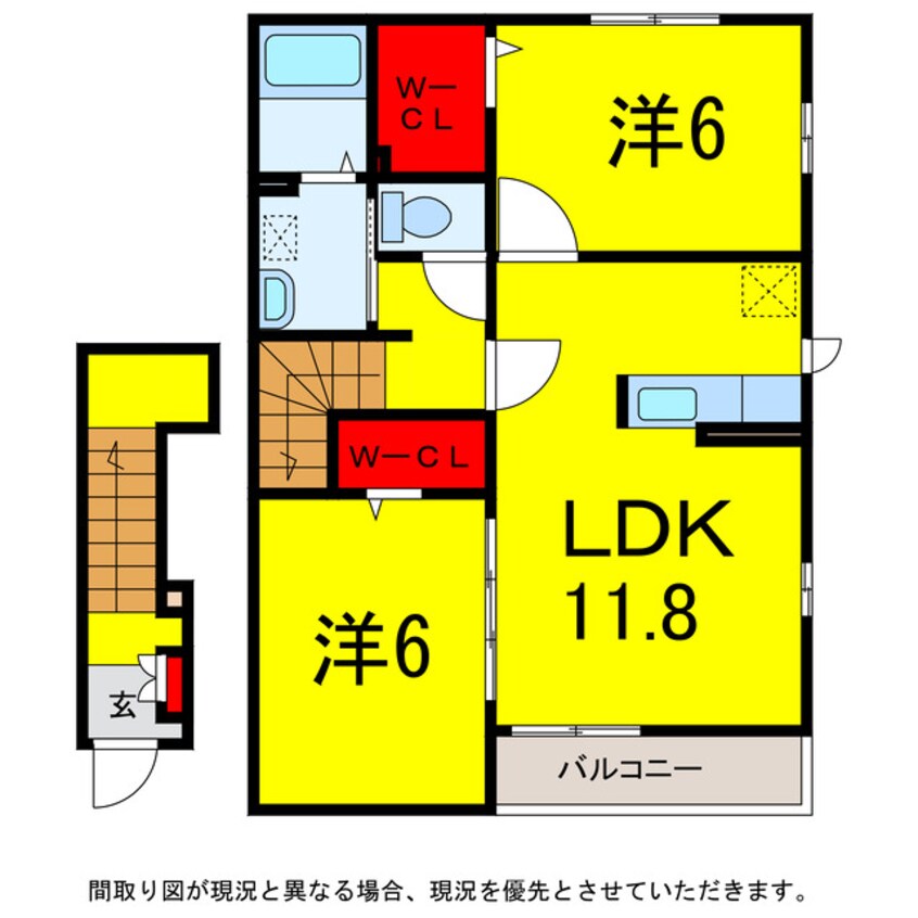 間取図 京成本線/志津駅 バス10分上志津原下車:停歩9分 2-2階 築17年