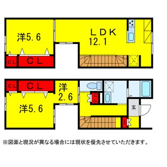 間取図 成田線/佐倉駅 徒歩5分 1-2階 築5年