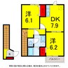 京成本線/志津駅 徒歩4分 2階 築24年 2DKの間取り