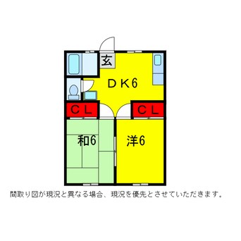 間取図 京成本線/京成臼井駅 徒歩11分 2階 築35年