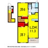 総武本線/四街道駅 徒歩32分 2階 築3年 2LDKの間取り
