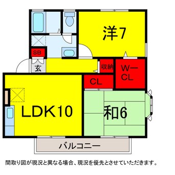 間取図 京成本線/志津駅 徒歩10分 2階 築28年