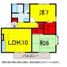 京成本線/志津駅 徒歩10分 2階 築30年 2LDKの間取り