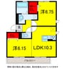 京成本線/京成臼井駅 徒歩9分 2階 築8年 2LDKの間取り