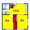 京成本線/京成臼井駅 徒歩10分 1階 築36年 2DKの間取り