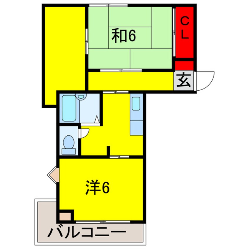 間取図 千葉都市モノレール２号線/スポーツセンター駅 徒歩29分 2階 築32年
