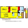 総武本線/佐倉駅 徒歩14分 2階 築10年 2LDKの間取り