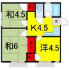 総武本線/四街道駅 徒歩34分 1階 築41年 2Kの間取り