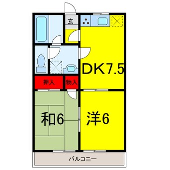 間取図 京成本線/志津駅 徒歩9分 2階 築30年