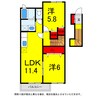 京成本線/志津駅 バス:10分:停歩10分 2階 築15年 2LDKの間取り