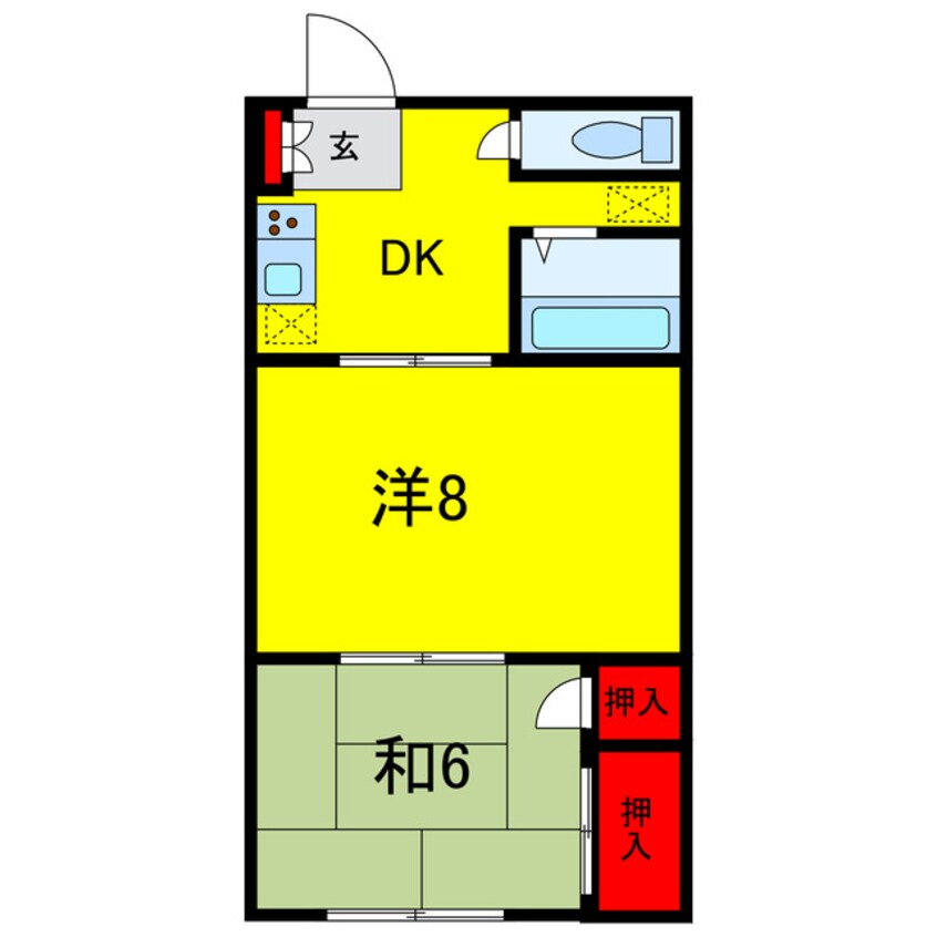 間取図 京成本線/勝田台駅 徒歩11分 1階 築31年