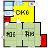 京成本線/京成臼井駅 徒歩21分 2階 築36年 2DKの間取り