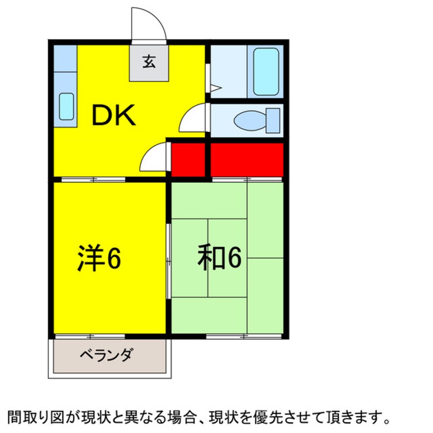 間取図 京成本線/京成佐倉駅 徒歩8分 2階 築41年