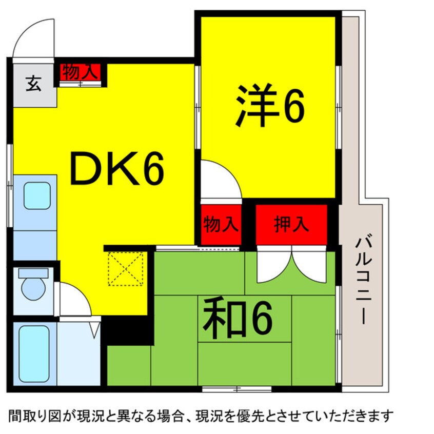 間取図 京成本線/京成臼井駅 徒歩9分 2階 築36年