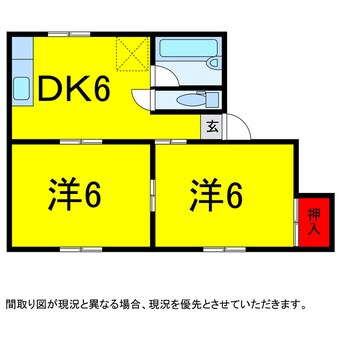 間取図 京成本線/京成臼井駅 徒歩9分 2階 築39年