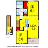 京成本線/京成臼井駅 徒歩30分 2階 築浅 2LDKの間取り