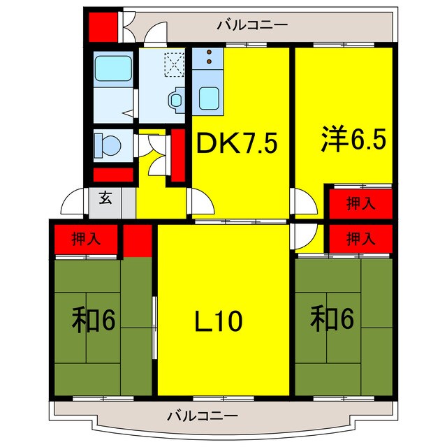 間取り図 京成本線/志津駅 徒歩10分 2階 築49年