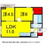 総武本線/物井駅 徒歩18分 3階 1年未満 2LDKの間取り