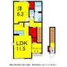 総武本線/佐倉駅 徒歩26分 2階 築浅 1LDKの間取り
