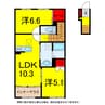 総武本線/四街道駅 徒歩15分 2階 1年未満 2LDKの間取り