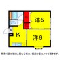 総武本線/都賀駅 徒歩1分 3-3階 築35年 2Kの間取り