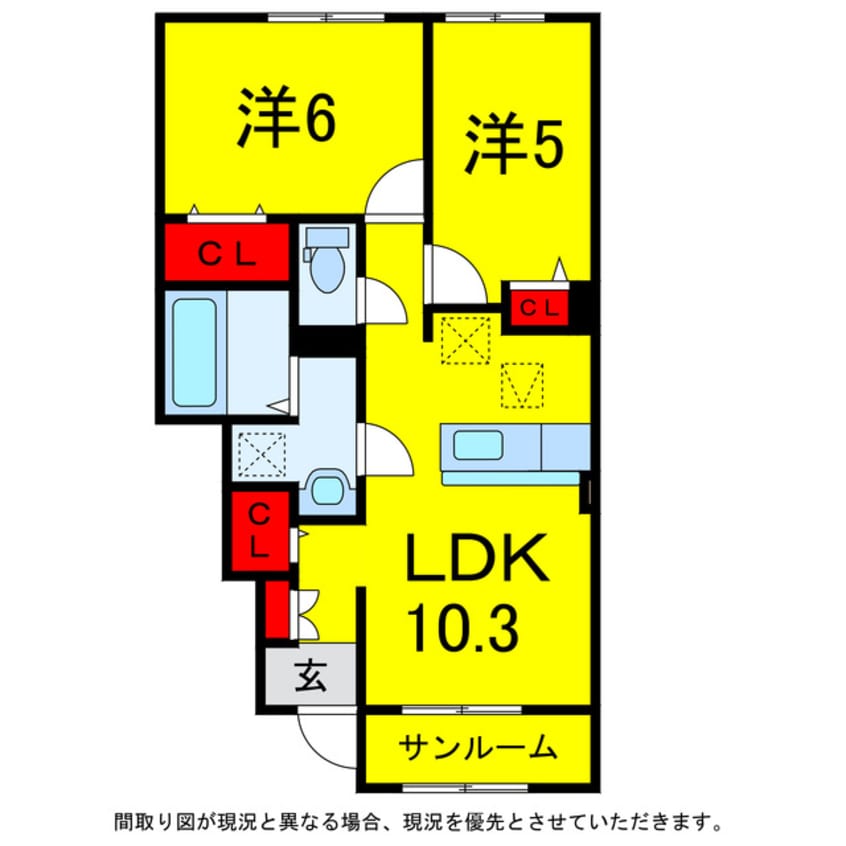 間取図 総武本線/四街道駅 バス22分鹿放ケ丘北下車:停歩2分 1階 築5年