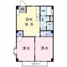 山陽本線（中国）/東岡山駅 徒歩13分 1階 築30年 2DKの間取り