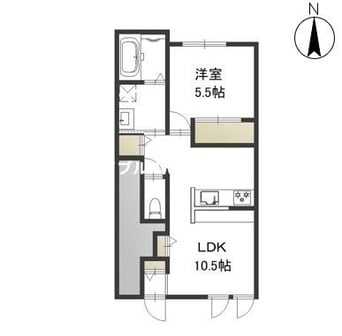 間取図 バス/曹源寺 1階 建築中