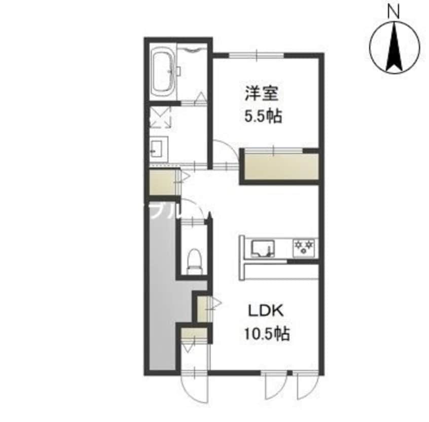 間取図 バス/曹源寺 1階 建築中