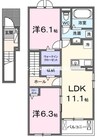 山陽本線（中国）/高島駅 徒歩16分 2階 建築中 2LDKの間取り