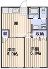 山陽本線（中国）/岡山駅 バス:25分:停歩4分 2階 築42年 2DKの間取り