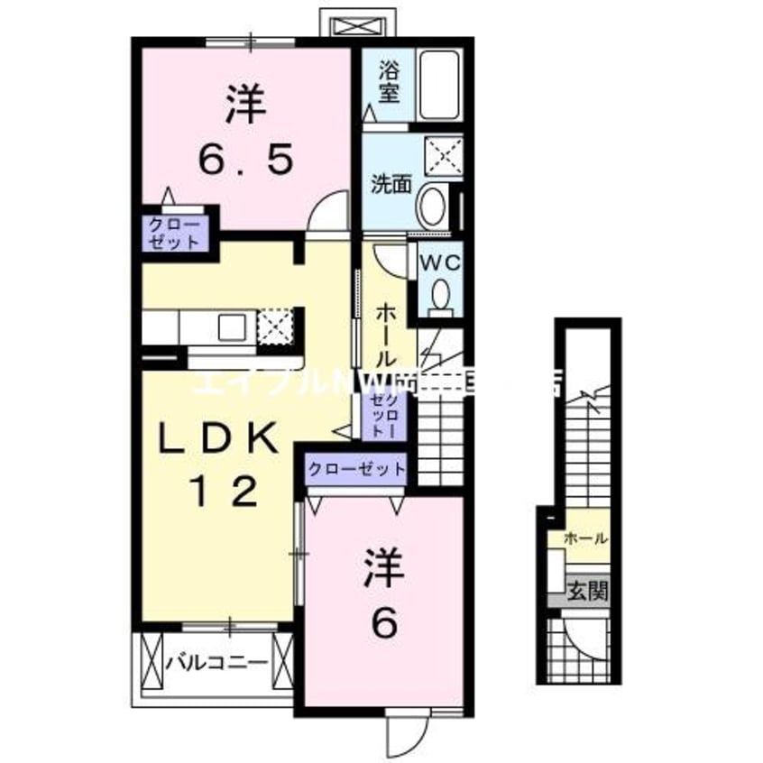 間取図 山陽本線（中国）/瀬戸駅 徒歩32分 2階 築18年