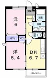 山陽本線（中国）/岡山駅 バス:16分:停歩15分 2階 築28年 2DKの間取り