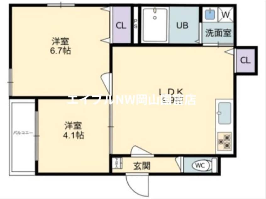 間取図 山陽本線（中国）/西川原駅 徒歩8分 2階 建築中