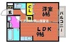 アースフロンティア 1LDKの間取り