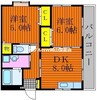 VIENTO原尾島 2DKの間取り