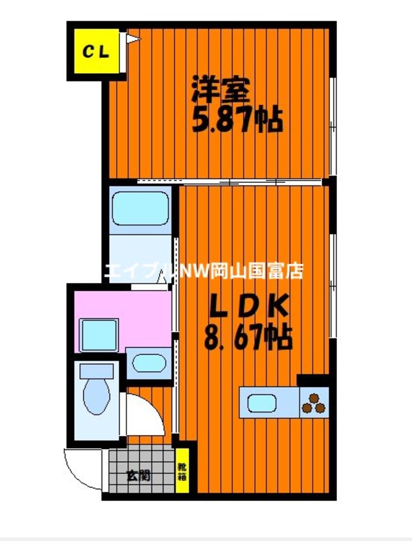 間取図 岡山市電東山本線<岡山電気軌道>/東山・おかでんミュージアム駅 徒歩12分 2階 1年未満