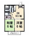 ヴィレッジ高島　Ａ棟 2DKの間取り
