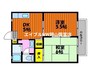 ラージヒル 2DKの間取り