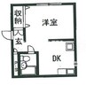 表町時計館 1Rの間取り