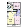 ナトゥーラ・円山 2LDKの間取り