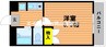 フローラ都紀α 1Kの間取り