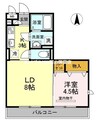 フィールド　ハタ 1LDKの間取り