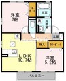 pastoral　Ｂ棟 2LDKの間取り