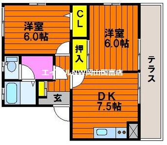 間取図 フォブール東岡山