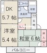 マルシンアパートD 2DKの間取り