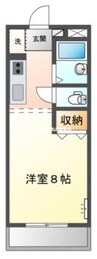 岡山市電東山本線<岡山電気軌道>/城下駅 徒歩23分 2階 築27年 1Kの間取り
