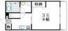 津山線/法界院駅 徒歩16分 2階 築28年 1Kの間取り