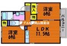 レフィナード　A棟 2LDKの間取り